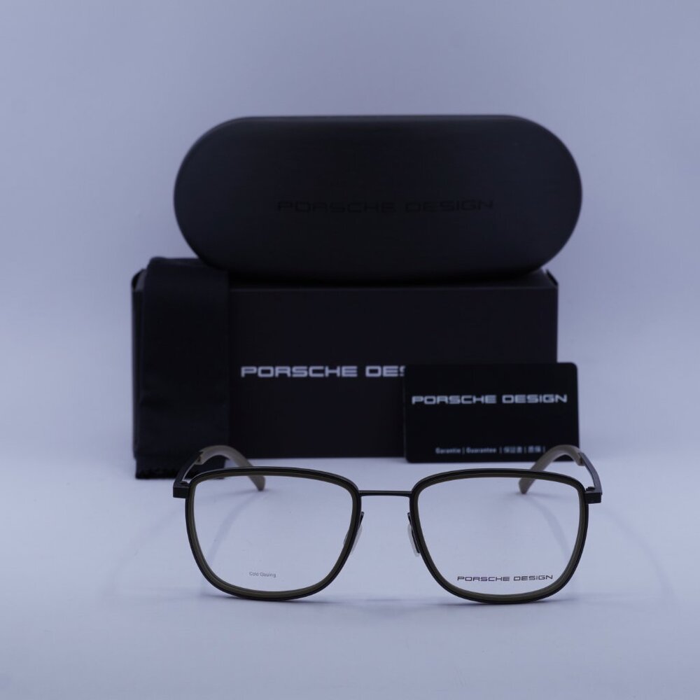 Porsche Design P8365 E Square Eyeglasses - Dark Grey/Black 53mm - Picture 4 of 11